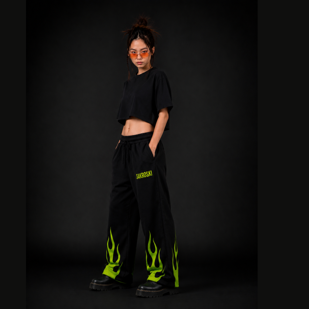 Green Flame Pants