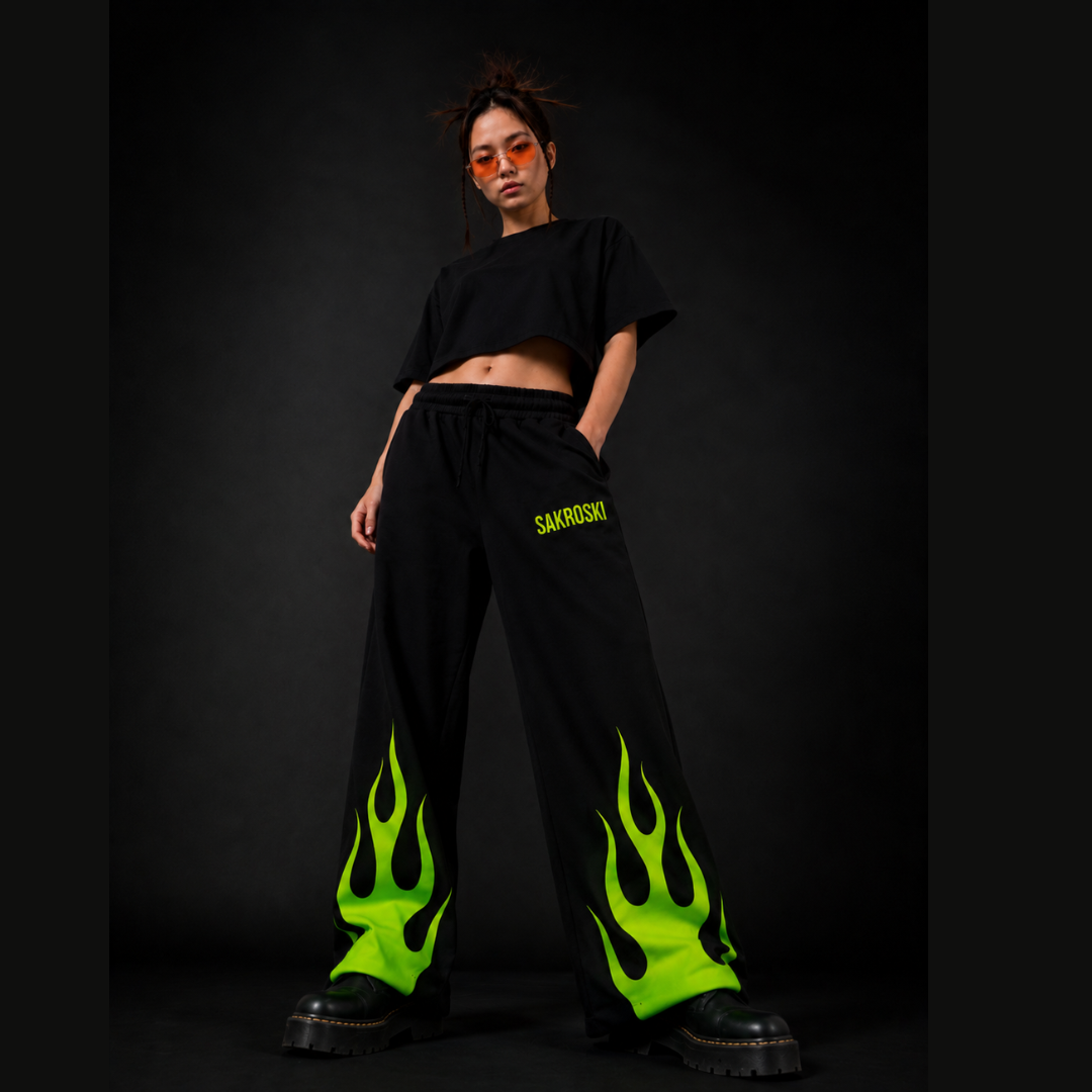 Green Flame Pants