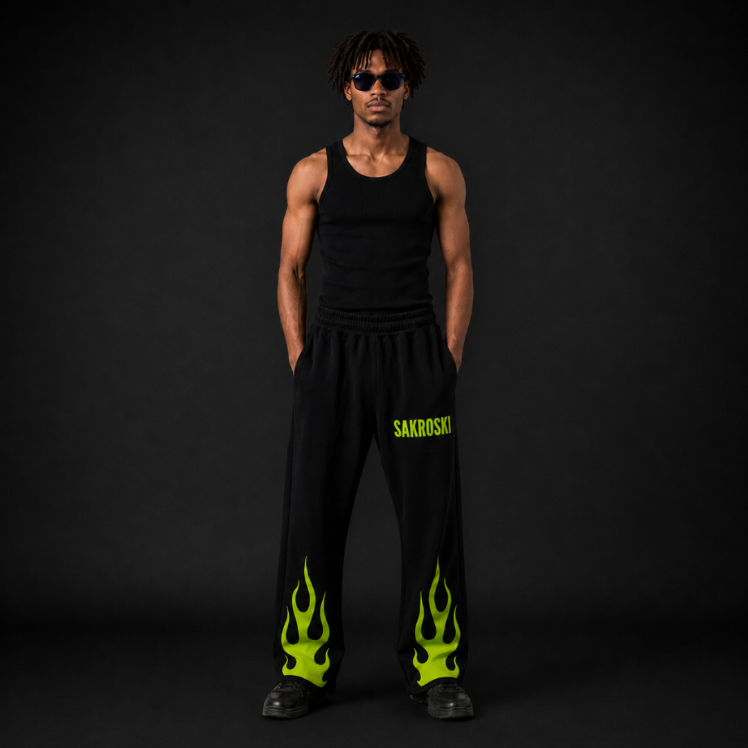 Green Flame Pants