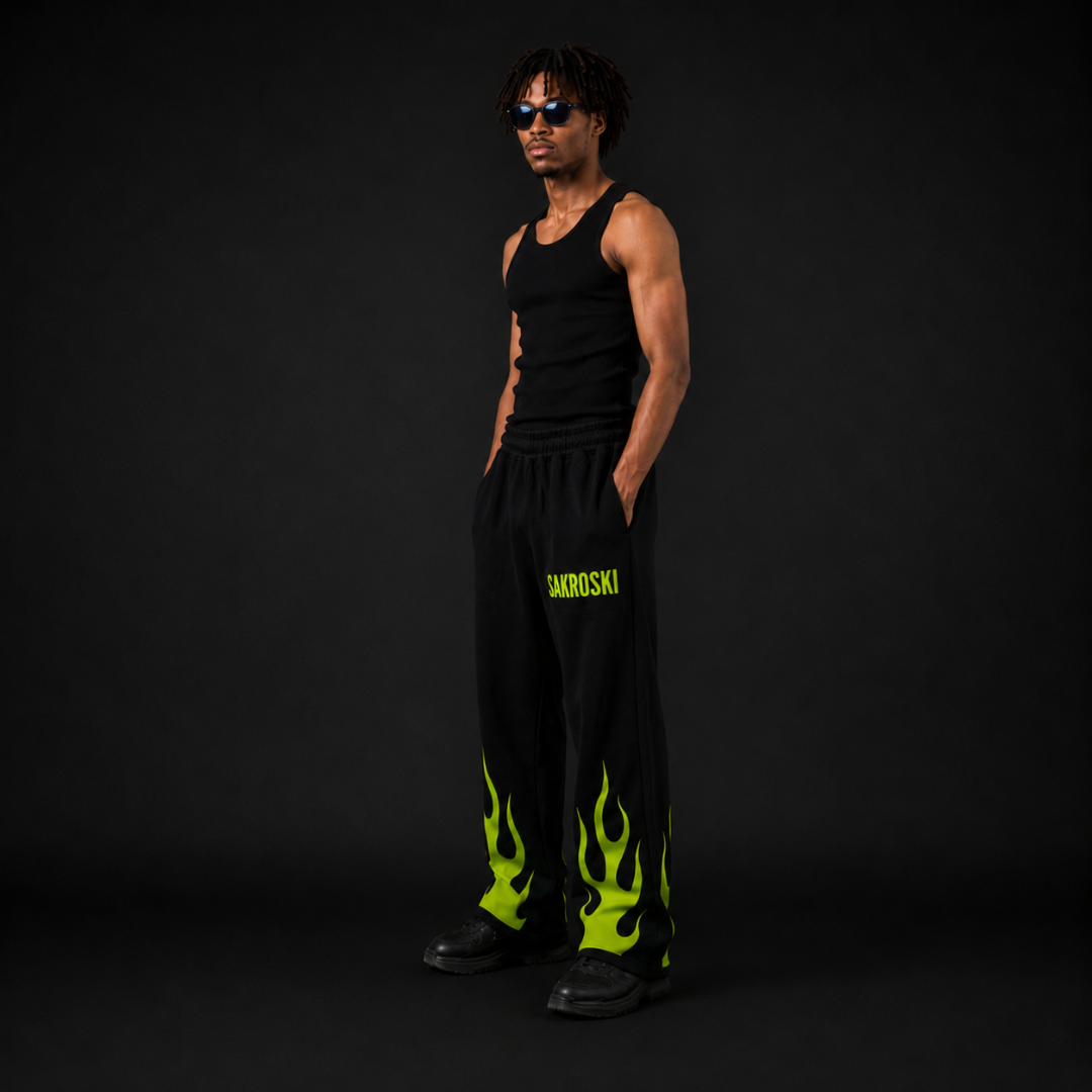 Green Flame Pants