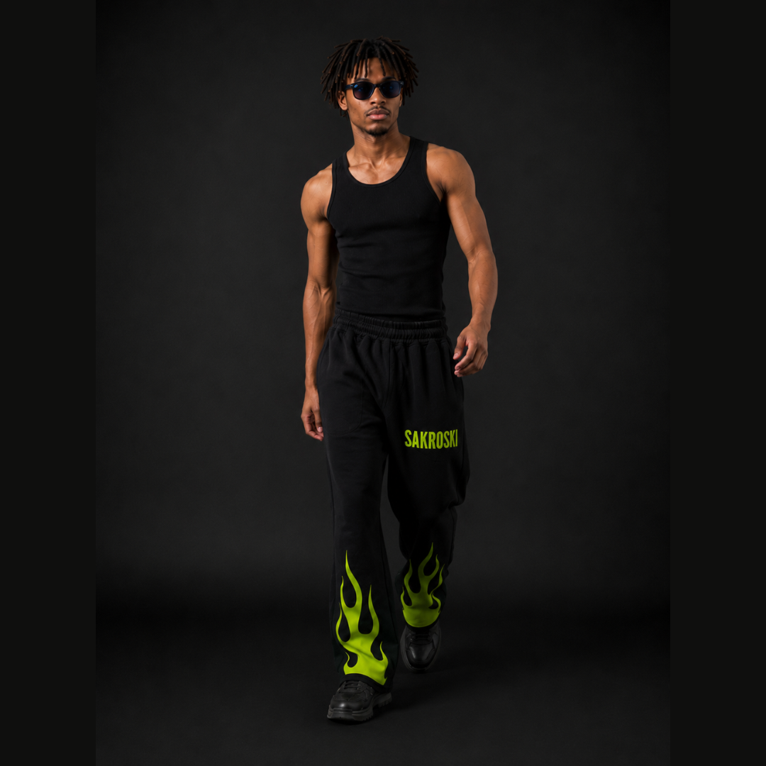 Green Flame Pants