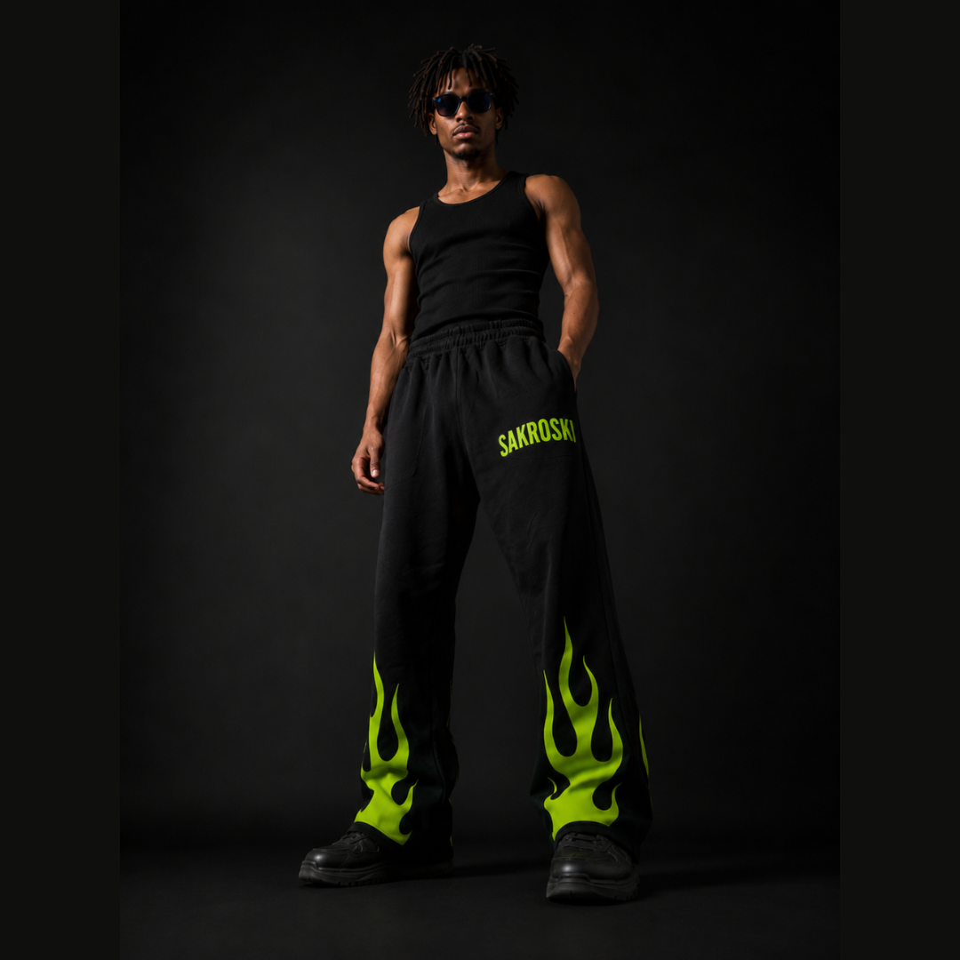 Green Flame Pants