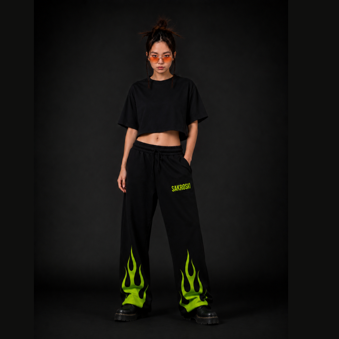 Green Flame Pants