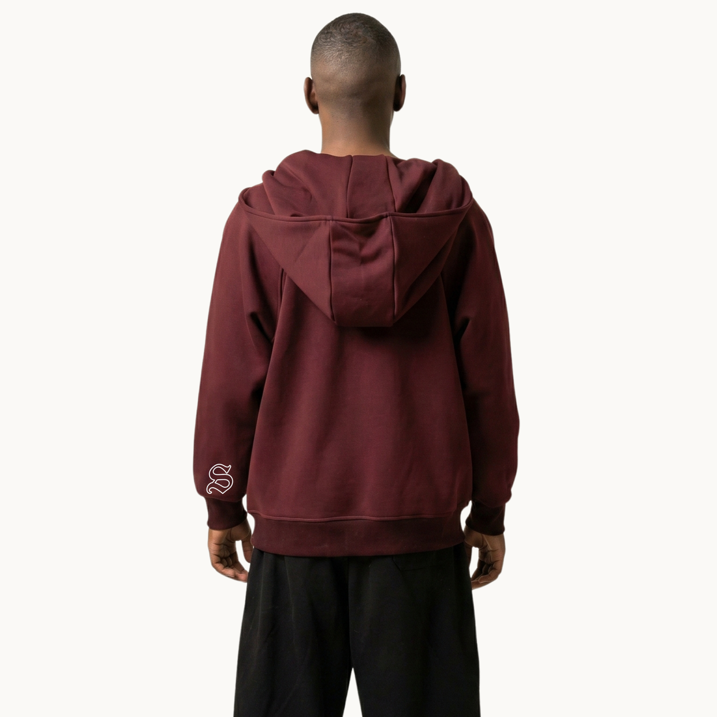Sakroski J-01 Dual Zip Hoodie — Burgundy
