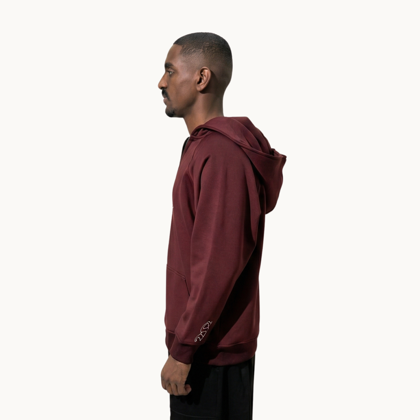 Sakroski J-01 Dual Zip Hoodie — Burgundy