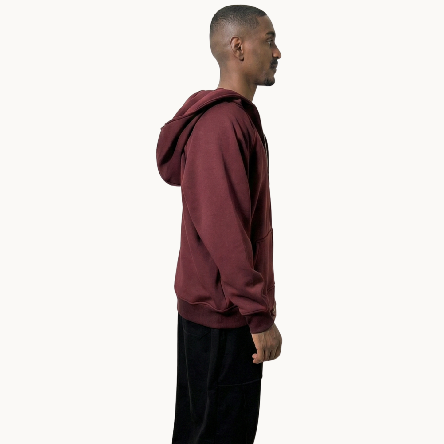 Sakroski J-01 Dual Zip Hoodie — Burgundy