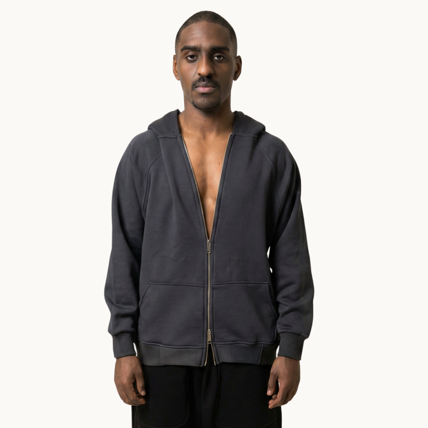 Sakroski J-01 Dual Zip Hoodie — Charcoal