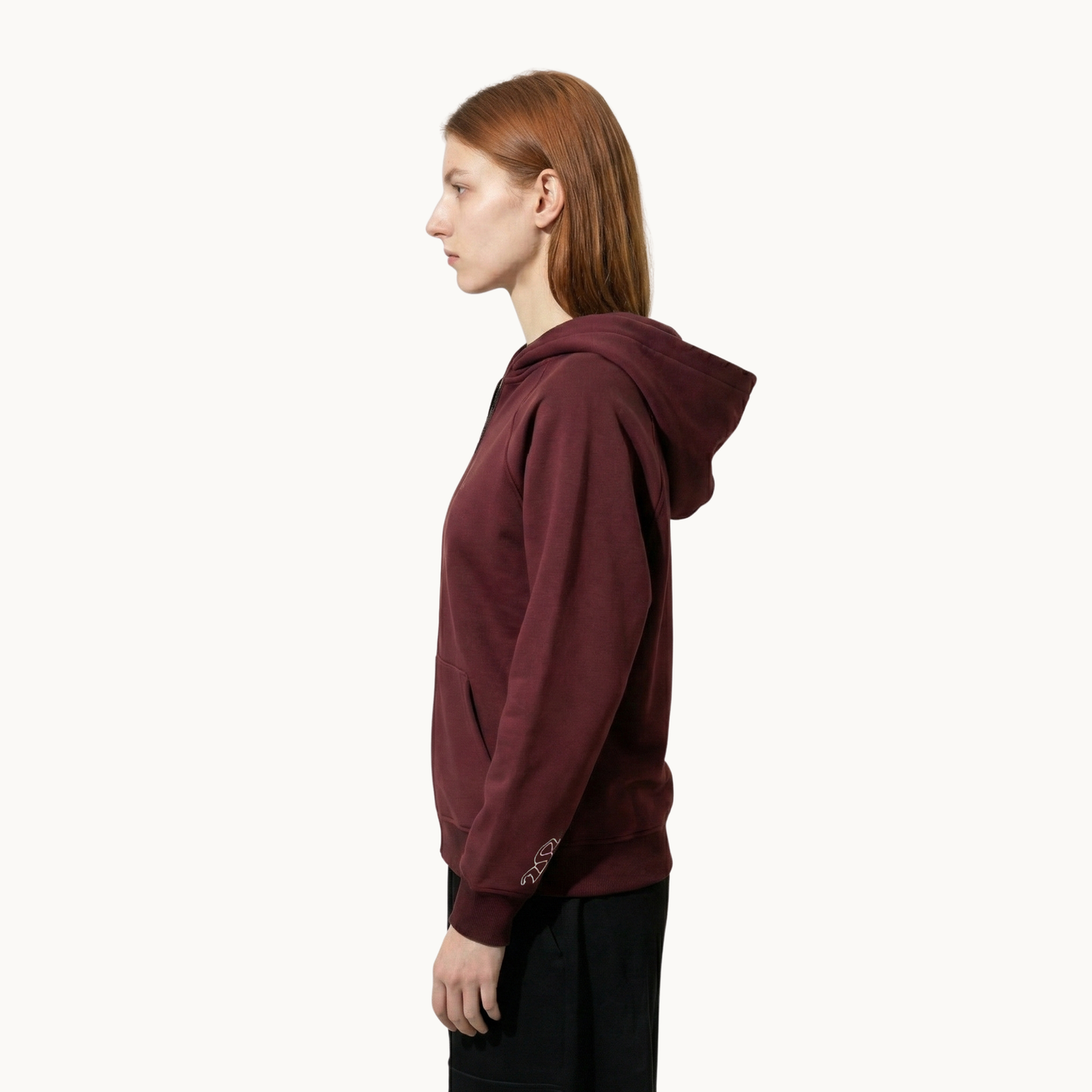 Sakroski J-01 Dual Zip Hoodie — Burgundy