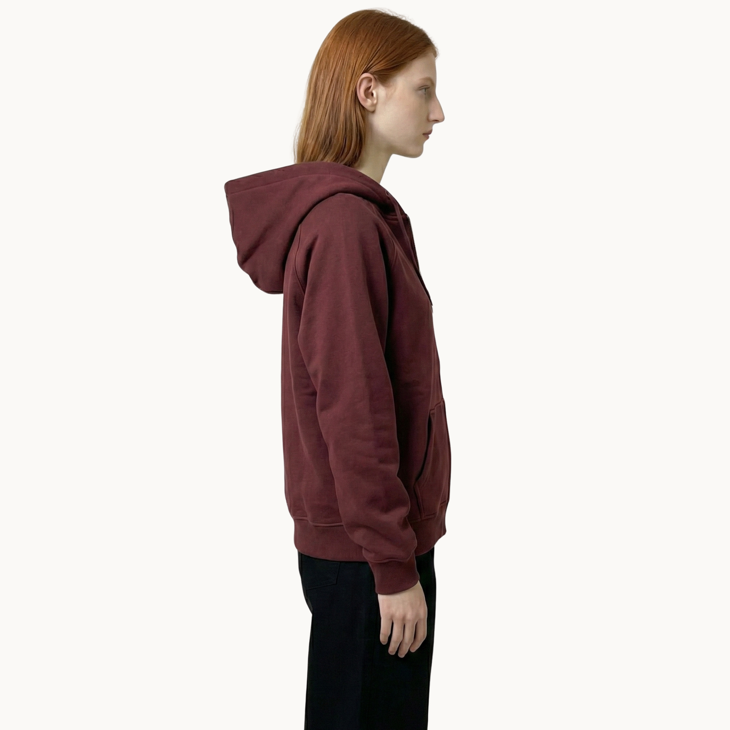 Sakroski J-01 Dual Zip Hoodie — Burgundy